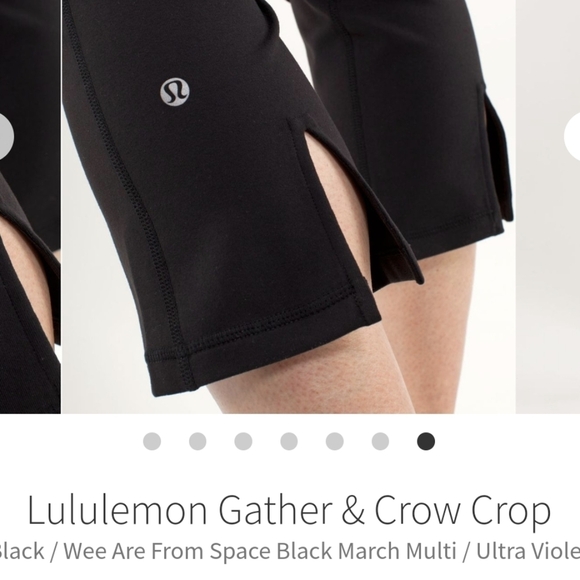Lululemon Gather and Crow Crop Leggings Black/Wee Are From Space Pink sz 4 - Picture 12 of 12